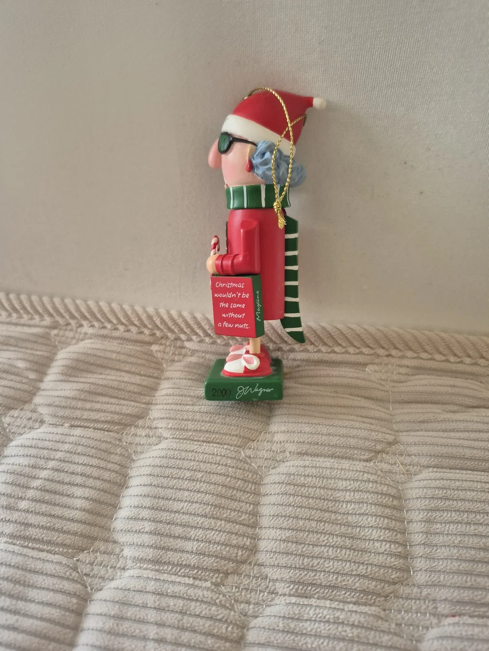 Hallmark Maxine Red and Green Nutcracker Ornament with Sunglasses